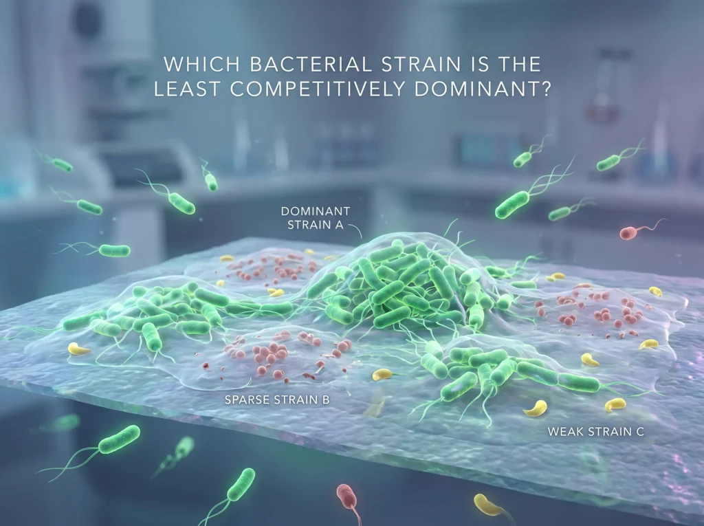 which bacterial strain is the least competitively dominant​