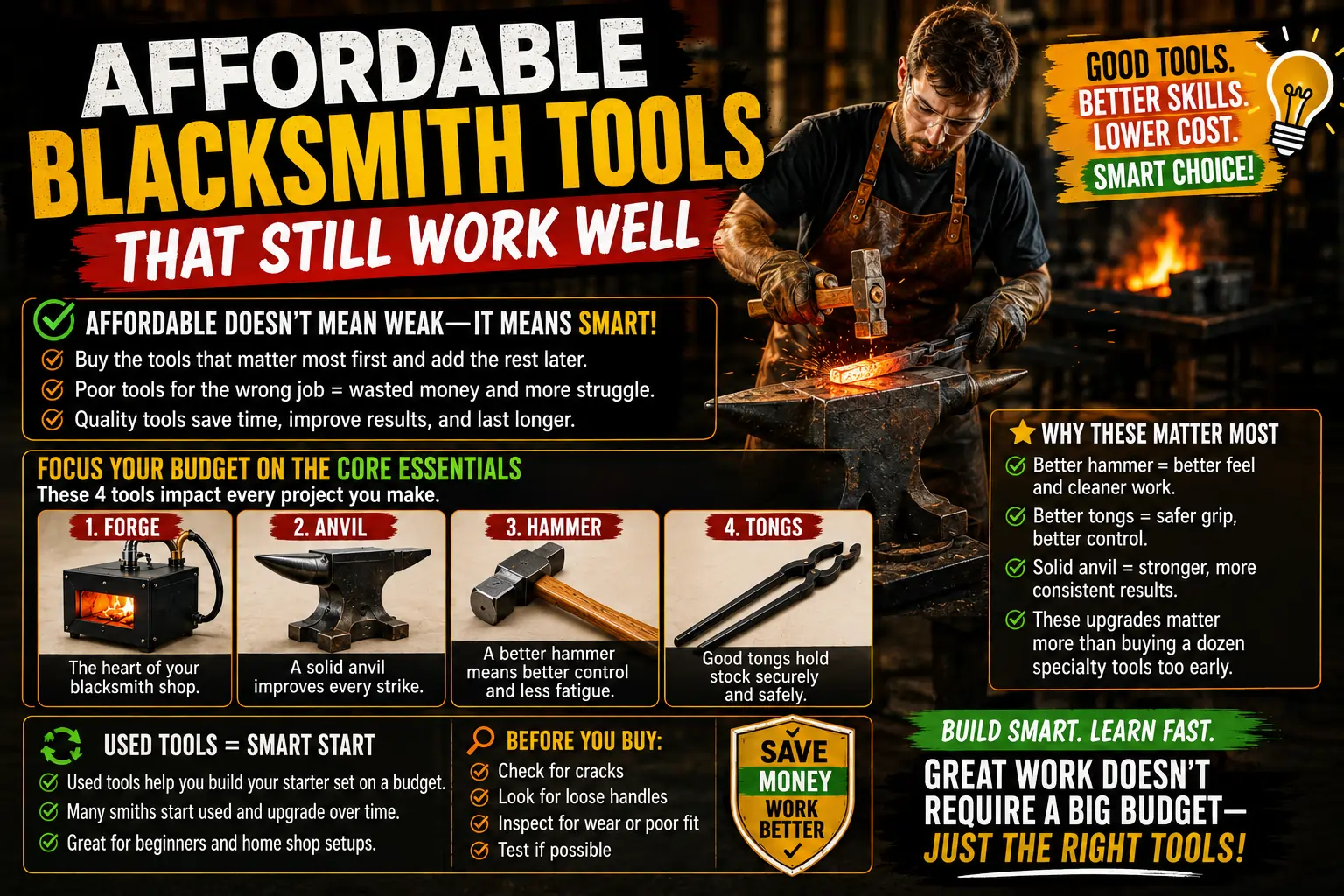 Affordable blacksmith tools that still work well